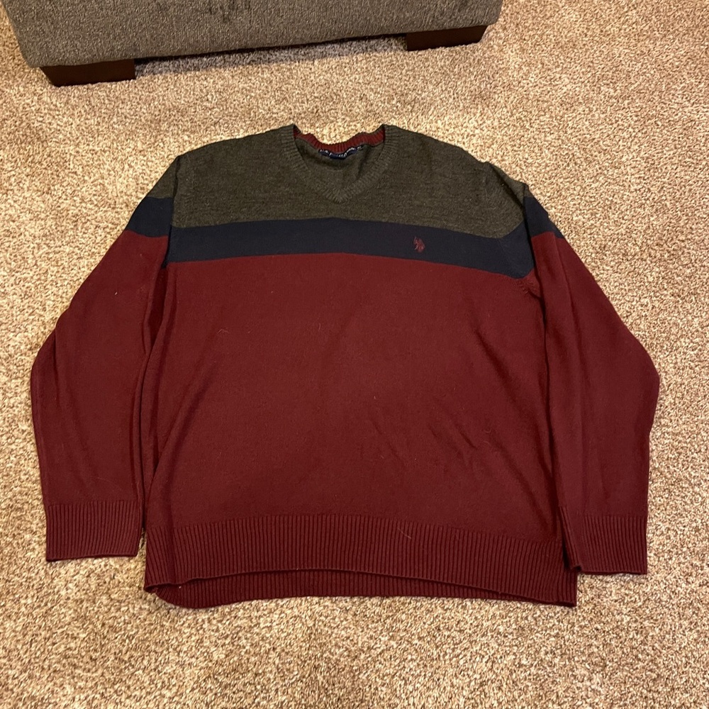 Men's U.S. Polo Association 100% Acrylic XL Striped Sweater